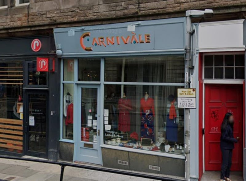 On Edinburgh's Bread Street, Carnivàle Vintage is an upmarket boutique specialising in clothing from the 1940s to the 1970s, along with vintage accessories, jewellery and furniture.
