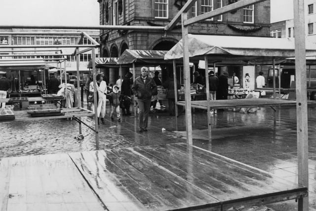 The first market day of the year in 1992 in South Shields Market Place.