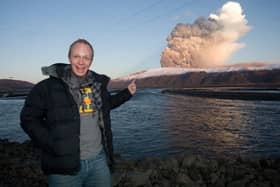 PRESSURE: Nick at the eruption of Iceland's Eyjafjallajökull volcano in 2010
