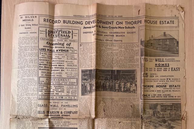 £5 homes in Norton Lees advertised in a 1935 edition of the Sheffield Telegraph, for which I am in 2021.