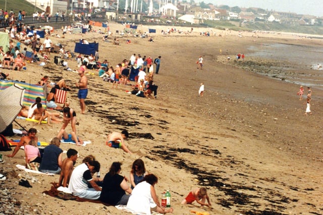 Seaburn beach on a hot summer's day in August 1996.