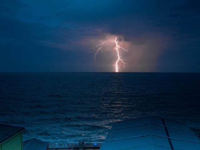 Young blood category winner -A lightning bolt over Walton on the Naze, Essex. See SWNS copy SWCAwildlife:  A wildlife photography competition has picked its stunning winner and runner-up photos - including fighting foxes and an amazing close-up photo of dragonfly wings. Over 800 photos were submitted to the Essex Wildlife Trust Photograph Competition 2020, with more than 1,800 public votes cast to decide the six category winners, and six runners-up. The competition also announced 24 stunning 'Highly Commended' photos - including a striking shot of two foxes in the midst of a fierce brawl in Pitsea, Essex, their teeth bared as they snapped and clawed at one another.