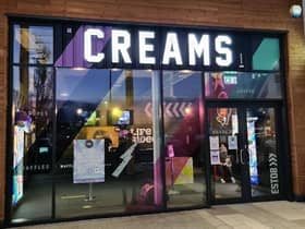 Creams in Doncaster. The firm says: 'Expect neon signage, BMX bikes and colourful skateboards...Brightly coloured tabletops are embellished with eye-catching decals, with playful pops of colour throughout'.