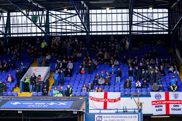 Pompey fans start filling up the away end at Portman Road before kick-off