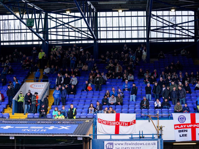 Pompey fans start filling up the away end at Portman Road before kick-off