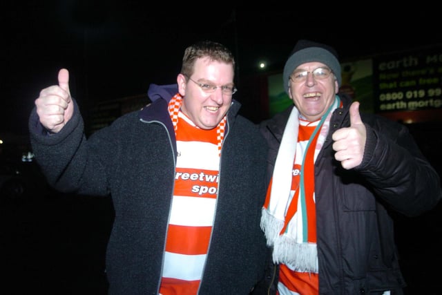 Rovers fan - and Free Press reporter - Darren Burke and his dad John Burke
