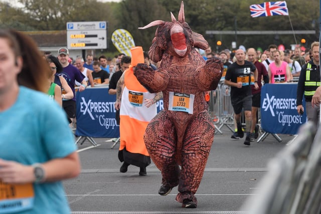 Ian the Dragon during the Great South Run on October 17. Picture: Keith Woodland (171021-0)