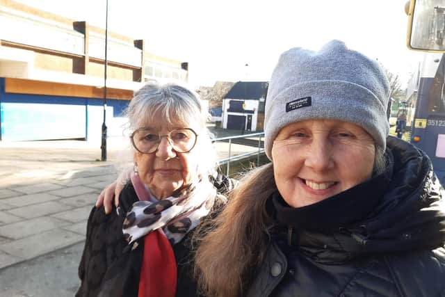Residents say the Nisa store on Market Square, Woodhouse, has been closed for a week, and is the latest big store to close on the same parade of shops. Pictured are residents Joan Hall and Anna Grant