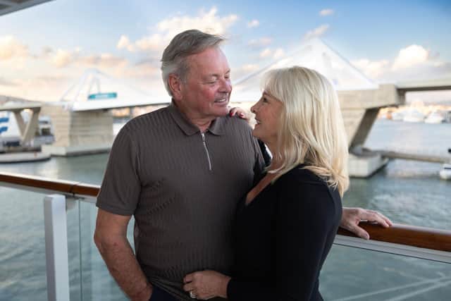 Carol and Mark Wright Snr enjoy a moment onboard Marella Cruises