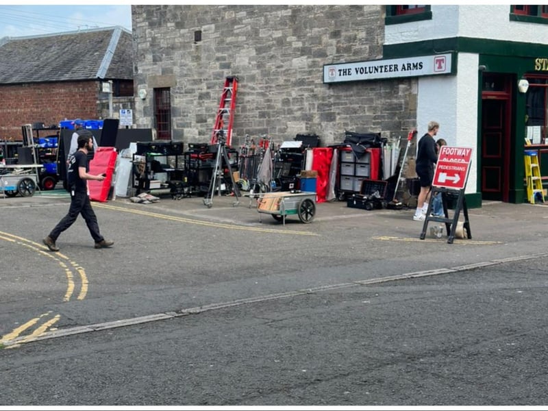 Filming for Netflix series Department Q taking place at The Volunteer Arms (aka Staggs bar)in Musselburgh, in May last year.