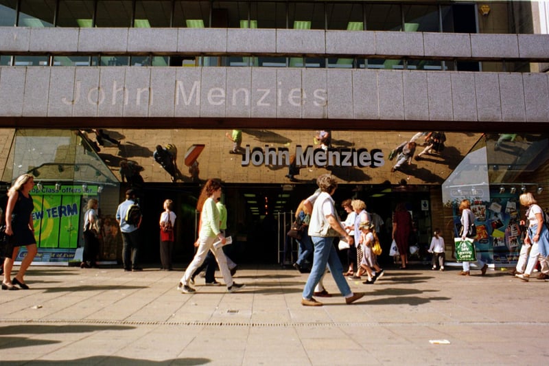 Exterior of John Menzies on Princes Street, Edinburgh. The store famously appears in the opening scene of Trainspotting.
