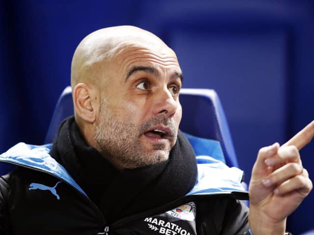 Manchester City manager Pep Guardiola before the FA Cup fifth round match at Hillsborough, Sheffield. PA Photo. Picture date: Wednesday March 4, 2020. See PA story SOCCER Sheff Wed. Photo credit should read: Martin Rickett/PA Wire. RESTRICTIONS: EDITORIAL USE ONLY No use with unauthorised audio, video, data, fixture lists, club/league logos or "live" services. Online in-match use limited to 120 images, no video emulation. No use in betting, games or single club/league/player publications.