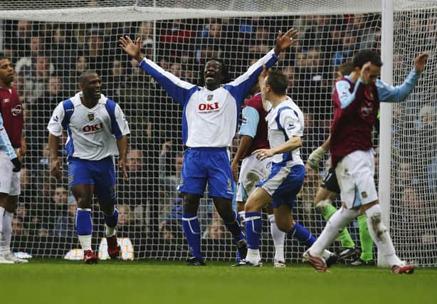 A Christmas cracker for Linvoy Primus as he scored both of Pompey's goals in the 2-1 win on Boxing Day 2006. (Photo by Ryan Pierse/Getty Images)