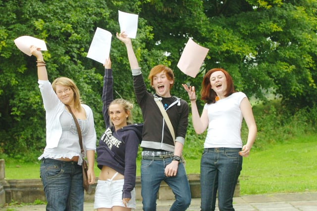 These Hartlepool College of Further Education students are pictured with their results in 2008. Are you in the photo?