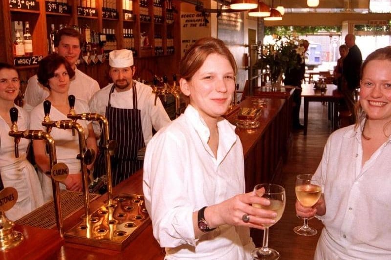 Staff at the All Bar One in Leopold Street in 1997 this side of the bar left to right bar manager Ruth Soloway and assistant manager Clare