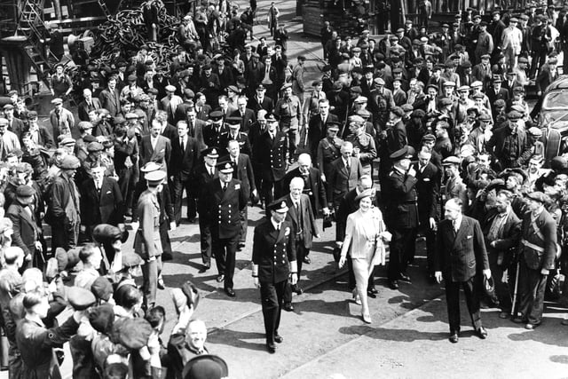 A Royal visit to a South Tyneside shipyard brought out a massive crowd in 1941.