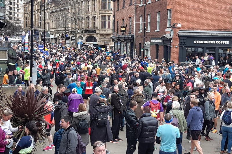 Not only the runners made 2023 Sheffield Half Marathon so special, as thousands of good-spirited spectators packed the city centre to encourage those who were taking on the challenge. Here are hundreds of friends and family and spectators spilling out from Surrey Street, and Norfolk Street, in Sheffield.