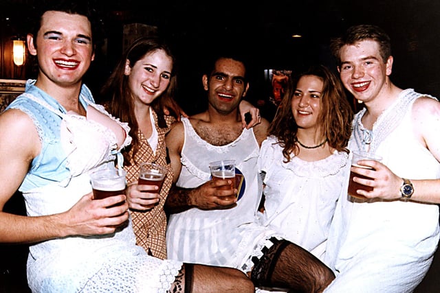 Sheffield University students taking part in the 1995 Rag Week Pyjama Jump