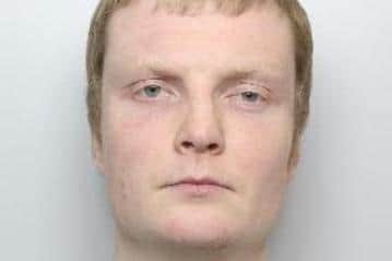 Pictured is Jordan Treck, aged 28, of Pitt Street, Rotherham, who has been sentenced at Sheffield Crown Court to six years of custody and placed under an indefinite Sexual Harm Prevention Order after he admitted two counts of sexual activity with a 13-year-old girl.