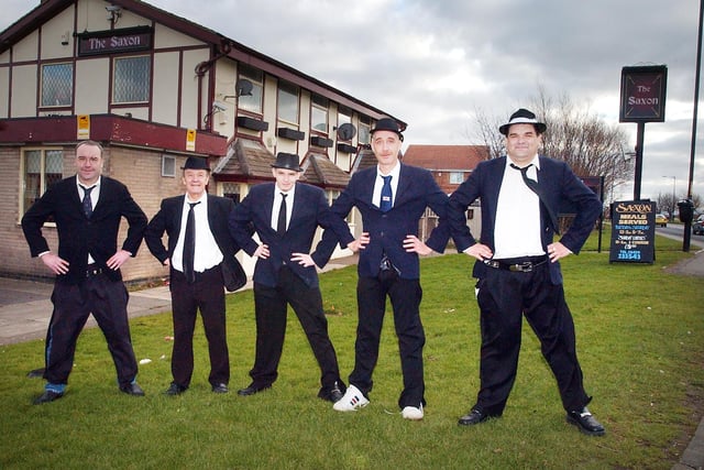 The 'Full Monty' team in full dress ahead of their fundraiser. Recognise them?
