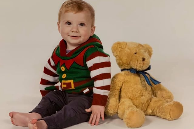 10-month-old Freddy, and a teddy!