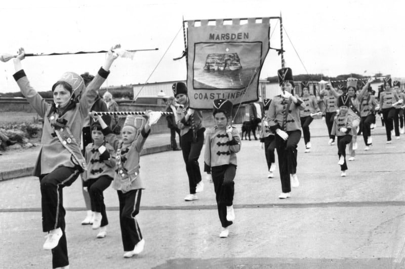 The Marsden Coastliners in the parade for the annual carnival arranged by the Blue Stars Juvenile Jazz Band at South Shields in August 1972. Can you spot someone you know?