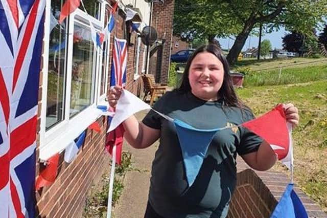 Tupton Hall School pupil Olivia Bedford made bunting for residents on her street in Tupton.