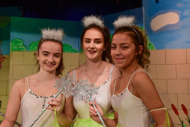 The cast of the 2018 panto Sleeping Beauty which was staged by the Blackhall Community Players. Pictured are Megan Price, Jess Green and Charlotte Burn.