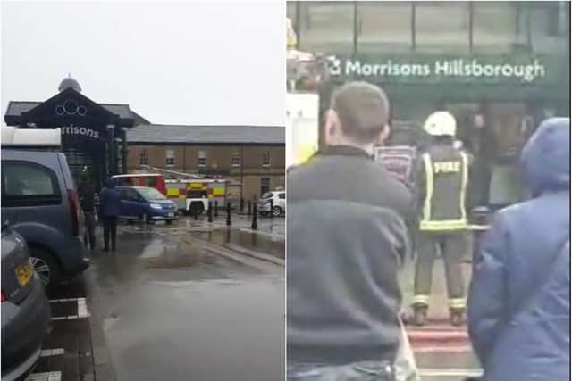 Morrisons in Hillsborough has been evacuated as a precaution after a fire (Pic: Lee Naylor)