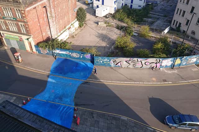 Painted river on Exchange St - Castlegate Festival 2018
