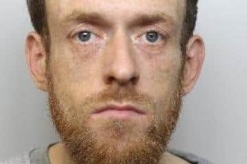 Pictured is Alexander Riley, aged 29, of no fixed abode, who has been sentenced at Sheffield Crown Court to six years and nine months of custody with an extended licence period of two years to be served upon his release into the community after he admitted three robberies near Sheffield city centre.