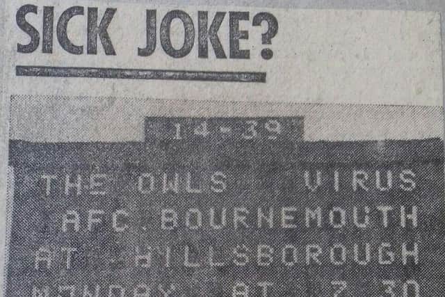 The Star cover Sheffield Wednesday's attempt at 'Gallows Humour' as the Hillsborough scoreboard reflects the mood during the club's draw with Notts County.