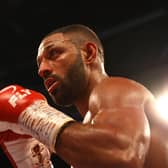 Kell Brook was stopped in the fourth round of his WBO world welterweight title fight against Terence Crawford. Picture: Richard Heathcote/Getty Images.