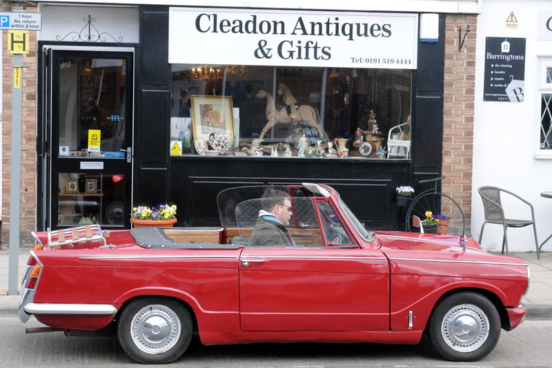BBC Antiques Road Trip's Paul Laidlaw is pictured outside Cleadon Antiques in 2013.