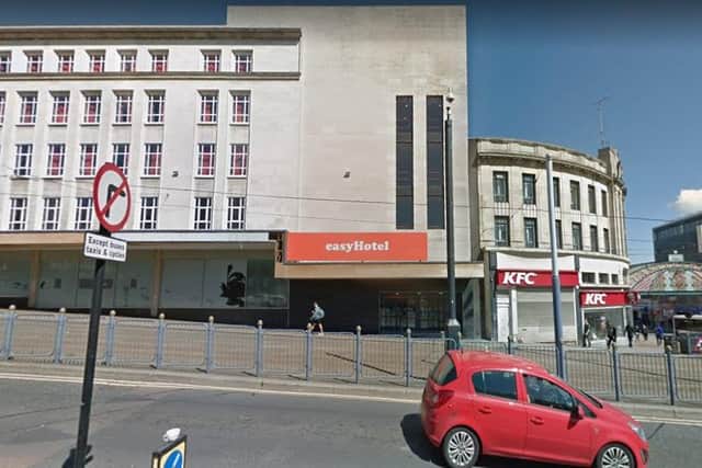 easyHotel in Sheffield city centre.