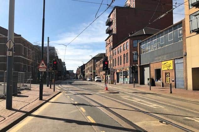 Sheffield Crown Court has heard how two armed thugs have received custodial sentences after they were involved in an affray on West Street, pictured, in Sheffield city centre.