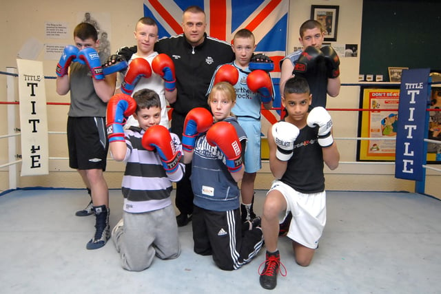 Boxing coach Bill Humphrey and some of the rising stars in South Tyneside in 2008.