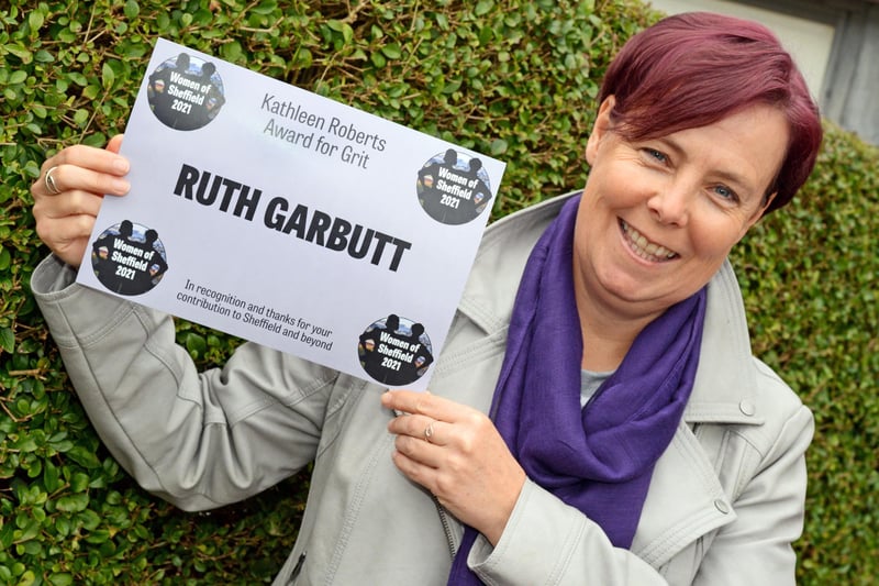 Ruth Garbutt, pictured, winner of the Kathleen Roberts Award for Grit, is the mum of 'Captain' Tobias Weller, the disabled youngster inspired by Captain Sir Tom Moore to his own fundraising efforts