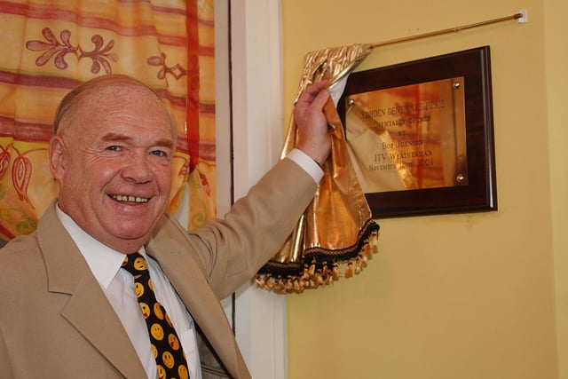 TV weatherman Bob Johnson is pictured opening the Yohden Care Home in 2004.