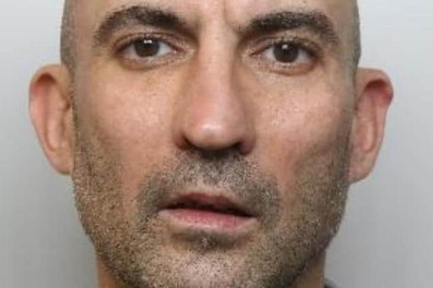 Knife-wielding thug Olaf Nazim, pictured, was jailed after he slashed a man in the street and later stabbed him at Sheffield’s Meadowhall shopping centre.
Sheffield Crown Court heard in June how Olaf Nazim, aged 45, of Harrowden Road, in Tinsley, Sheffield, jumped on his victim’s car before slashing him across his face with a knife and he later stabbed him in the leg at the Meadowhall food court on the same day.
Nazim was sentenced to an extended sentence of 10 years so the defendant must serve eight years in prison before he can be considered for release on licence for two years.
