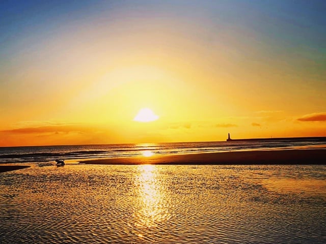 The view to Roker Pier, taken from Seaburn Beach.