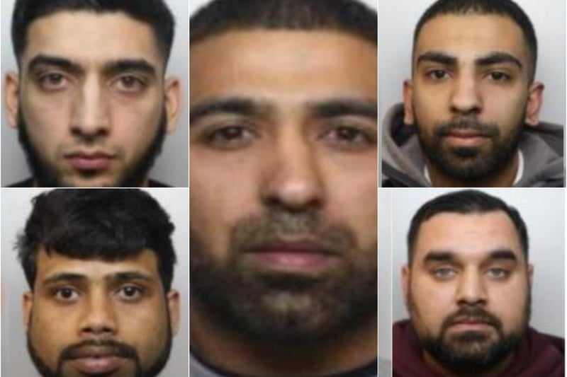 Mohammed Arsalan Hussain (pictured centre, with, clockwise from top left, Aqeeb Hussain, Shazad Hassan,  Mohammed Noor and  Sajid Fiaz) was part of a Sheffield-based drug and guns gang who between them were jailed for 115 years after a huge sting.