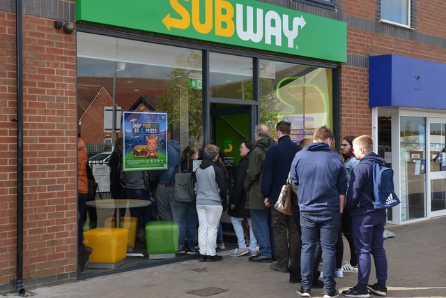 This Subway is taking part. Pictured is its opening day in 2019.