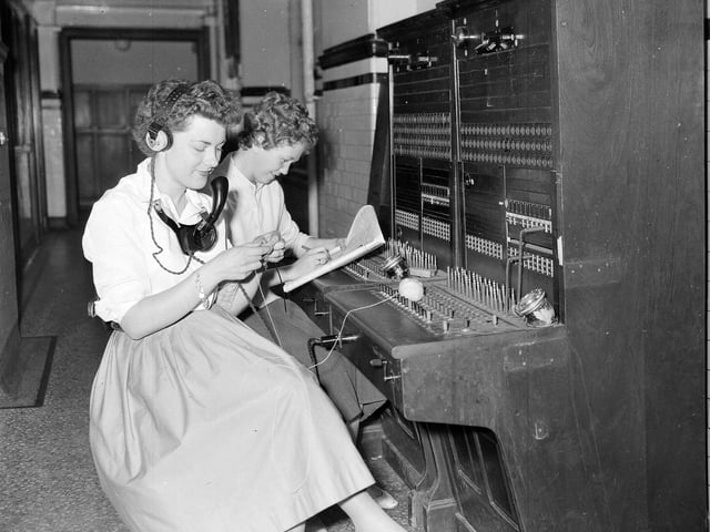 Telephone exchange workers at The Scotsman office take some time out in July 1959.