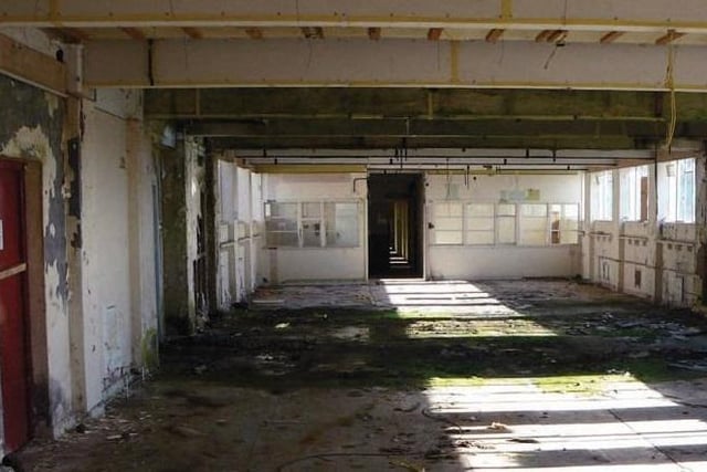 Inside the former listening station - the building has been empty since the 1980s