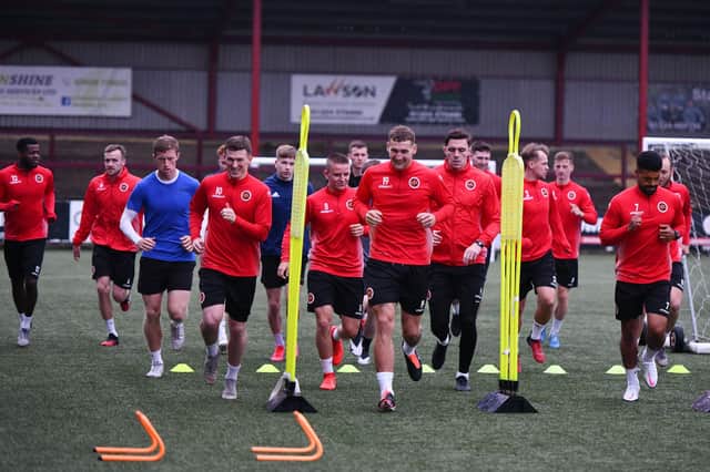 Stenhousemuir FC back for first-day pre-season training for SPFL League Two season 2020 - 2021.