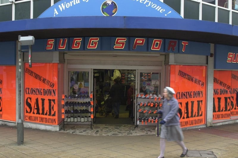Sugg Sport on Pinstone Street, Sheffield, was a much-loved sports shop. The family business was set up by Frank Howe Sugg, a well-known Victorian cricketer and footballer, and his brother Walter Sugg, also a great cricketer. It sadly closed its 11 branches in 2000.