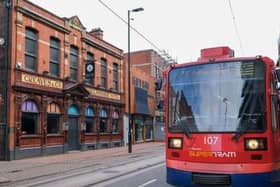 Yellow and blue route tram services are currently suspended in Sheffield city centre, following a crash on West Street