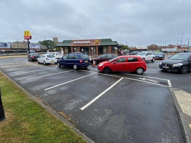 Customers at the drive-thru in Burn Road, Hartlepool, on Wednesday, June 3.