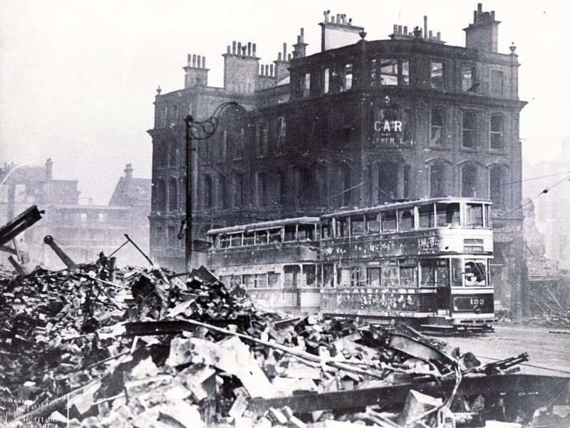 During the early years of World War Two, Sheffield was hit by Nazi bombing air raids. Among the worst hit parts of the city were those areas around High Street, and Angel Street, pictured here. Dozens died when a popular hotel, The Marples, on the corner of High Street and Fitzalan Square, was hit. Photo: Sheffield Newspapers